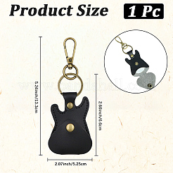 1 шт. брелок-подвеска в виде гитары из искусственной кожи&nbsp;KEYC-CL0001-36B