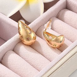 Латунные серьги-гвоздики в виде капель&nbsp;EJEW-K286-08G