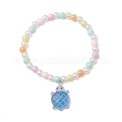 8шт 8 цвета акриловые бусины эластичные браслеты для женщин&nbsp;BJEW-JB11709