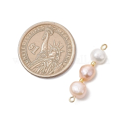 Трехцветные натуральные жемчужные подвески-коннекторы в виде картофеля из бисера&nbsp;PALLOY-JF04901