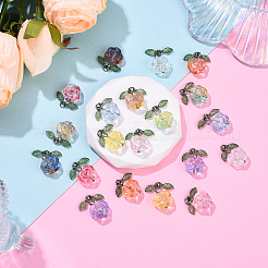 20шт 10 цвета стеклянные подвески&nbsp;PALLOY-YW00082