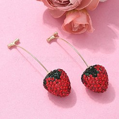 Серьги-гвоздики из цинкового сплава со стразами&nbsp;LS-EJEW-E314-01G