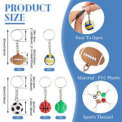 5 шт. 5 стиля пластиковые брелки из ПВХ&nbsp;KEYC-TA0001-48
