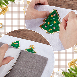 9 шт. 3 стиля полиэстеровая вышивка рождественская елка пришитые нашивки на ткань&nbsp;PATC-PH0001-42