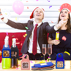 20 шт. 5-х стилевые квадратные подарочные коробки для хранения из крафт-бумаги с окном из ПВХ и ручкой с отверстием&nbsp;CON-PH0003-04