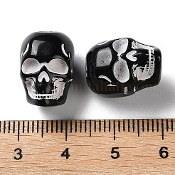 Непрозрачные акриловые европейские бусины с распылением&nbsp;SACR-P031-35B-01