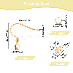 100 шт. крючки для сережек из нержавеющей стали 304&nbsp;STAS-DC0006-93