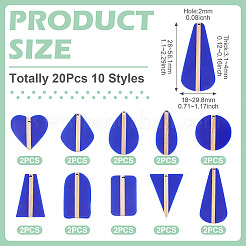 20 шт. 10 стиля подвесок из непрозрачной смолы и дерева&nbsp;RESI-TA0004-68