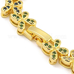 Браслеты с звеньями-бабочкой из латуни и циркония для женщин&nbsp;BJEW-B110-05G