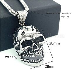 Кулон в виде черепа из нержавеющей стали 304 в стиле хип-хоп для мужчин.&nbsp;CH7437