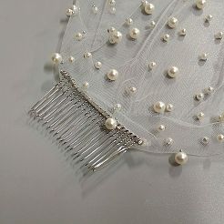 Полиэстеровая сетчатая свадебная фата&nbsp;AJEW-WH20073-032A