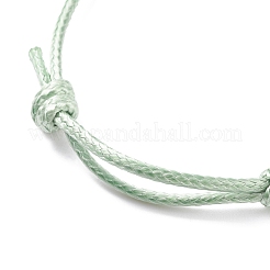 Браслет из плетеного шнура с сердцем из натурального зеленого авантюрина&nbsp;BJEW-JB07685-03