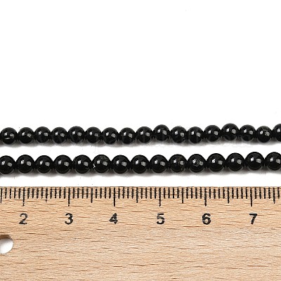 Натуральный черный турмалин бисер нитей&nbsp;G-G763-01-4mm-AB-1