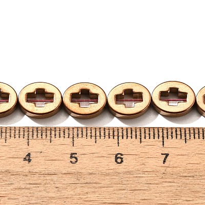 Гальванические нити из синтетических немагнитных гематитовых бусин G-L613-Z01-02D-1