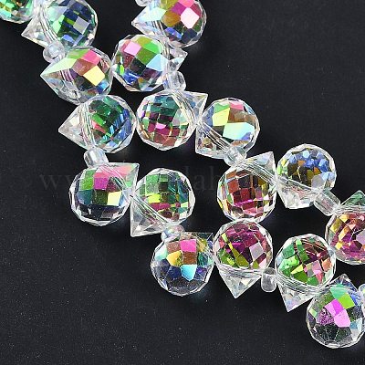 Стеклянные бусины с гальваническим покрытием &nbsp;EGLA-D030-17X-1