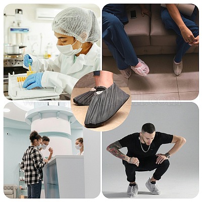 Полиэстеровые бесшумные нескользящие бахилы&nbsp;AJEW-WH20067-116B-1