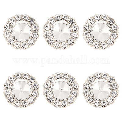 6 шт. пуговицы со стразами из сплава BUTT-FG0001-09B-1