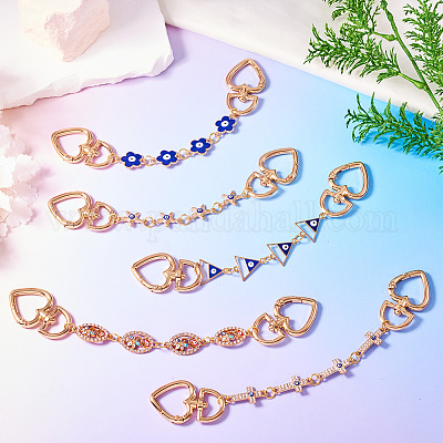 5 шт. 5 стиля цепи из сплава от сглаза цепи-удлинители для сумок&nbsp;AJEW-TAC00036-1