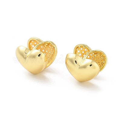 Серьга-кольцо из латуни с реечным покрытием X-EJEW-C078-04G-1