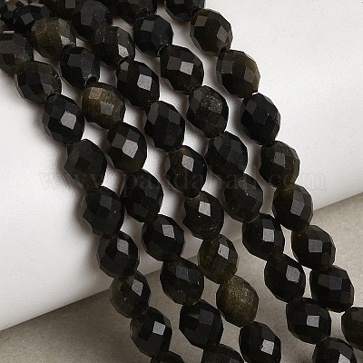 Естественный золотистый отлив обсидиан бисер пряди&nbsp;G-K376-F11-01-1