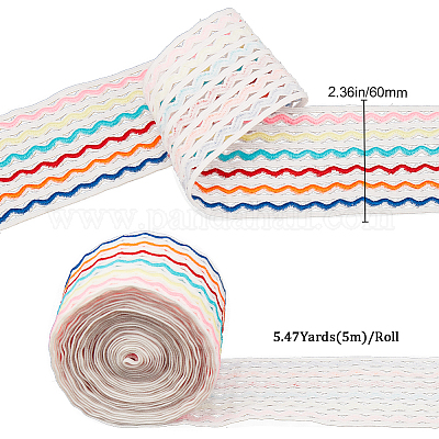 5 м плоский полиэстеровый волнистый эластичный шнур радужного цвета&nbsp;OCOR-GF0003-85D-1