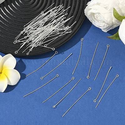 Шпильки для ушей из латуни с серебряным покрытием диаметром 50 мм.&nbsp;X-EPC5.0cm-S-1