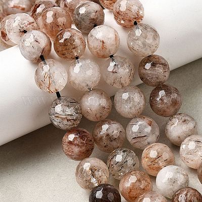 Нити бусин из рутилированного кварца из натурального черного золота&nbsp;G-D359-A02-12mm-1