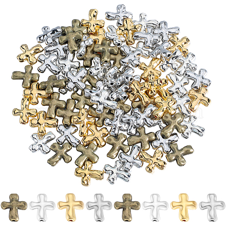 80шт бусины из сплава 4 цветов TIBEB-SP0001-13-1