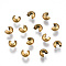 304 Stainless Steel Crimp Beads Covers, PVD Vacuum Plating, Golden, 4x3.5x2.5mm, Hole: 1.4mm