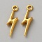 Alloy Pendants, Lightning Charms, Golden, 19.5x5x2.5mm, Hole: 1.5mm