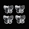 Transparent Acrylic Beads, Butterfly, White, 11.5x14x7mm, Hole: 1.2mm, about 892pcs/500g