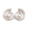 Brass Stud Earrings for Women, Lead Free & Cadmium Free, Spiral Shell Shape, Platinum, 27.5x24mm