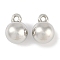 CCB Plastic Pendants, Round, Platinum, 18x13mm, Hole: 2mm