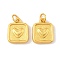 Brass Pendants, Heart Charms, Long-Lasting Plated, Lead Free & Cadmium Free, with Jump Ring, Real 24K Gold Plated, 12x10x2.5mm, Hole: 2mm
