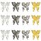 40Pcs 4 Colors Alloy Beads, Butterfly, Mixed Color, 15.5x15x6mm, Hole: 2mm, 10pcs/color