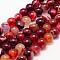 Natural Striped Agate/Banded Agate Bead Strands, Round, Grade A, Dyed, Chocolate, 10mm, Hole: 1mm, about 37~38pcs/strand, 14.5 inch