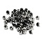 Glass Seed Beads, AB Color, Rondelle, Black, 4x3mm, Hole: 1.2mm,  20g/bag