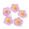 Resin Cabochons, Frosted, Flower, Plum, 16x17x7.5mm