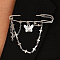 Alloy Hanging Chain Brooches, Cross Link Chain Brooches, Butterfly, Platinum, 63x55mm