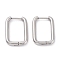 Tarnish Resistant 201 Stainless Steel Hoop Earrings, with 316 Surgical Stainless Steel Pin, Rectangle, Stainless Steel Color, 20.5x14.5x2.5mm, Pin: 1mm