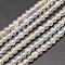 Electroplate Crackle Glass Round Bead Strands, AB Color Plated, Clear AB, 8mm, Hole: 1mm, about 50pcs/strand, 15.7 inch