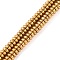 Electroplated Synthetic Non-magnetic Hematite Beads Strands, Disc, Real 24K Gold Plated, 4.4x2mm, Hole: 0.9mm, about 206pcs/strand, 16.14''(41cm)