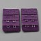 3 Rows x 2 Hooks Bra Extenders, Undergarment Sewing Fastener Polyester Tape, Purple, 50x31x2mm