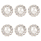 6Pcs Alloy Rhinestone Shank Buttons, 1-Hole, Flower, Silver, 23.5x13.5mm, Hole: 2mm