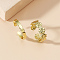 2Pcs Adjustable Retro Iron Flower Cuff Toe Ring Sets, Golden