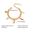 Stylish Ocean Stainless Steel Charm Bracelets, Cable Chain Bracelets for Women, Shell Shape & Fish & Boot & Chili, Real 18K Gold Plated, 6-1/4 inch(16cm)