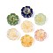 Transparent Glass Beads, Flower, Golden Metal Enlaced, Mixed Color, 14~14.5x5.5~6mm, Hole: 1~1.2mm