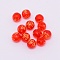 Resin Beads, Buddhist Theme, Round with Om Mani Padme Hum, Red, 8x7.5mm, Hole: 2mm