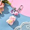 Animals Resin & Acrylic Pendant Decorations, with Alloy Swivel Clasps, Pig, 93mm