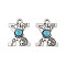 Synthetic Turquoise & Alloy Pendants, Letter Charms, Antique Silver, Letter X, 24x18.5x4mm, Hole: 3mm